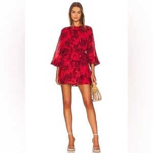 Faithful the brand Syrma Mini Dress floral red backless boho